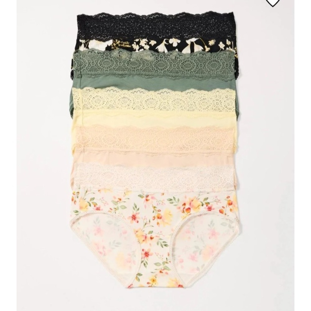 SOMA Embraceable Hipster Panty Size XL Crochet Lace Waist 5 Pack Multi NWT